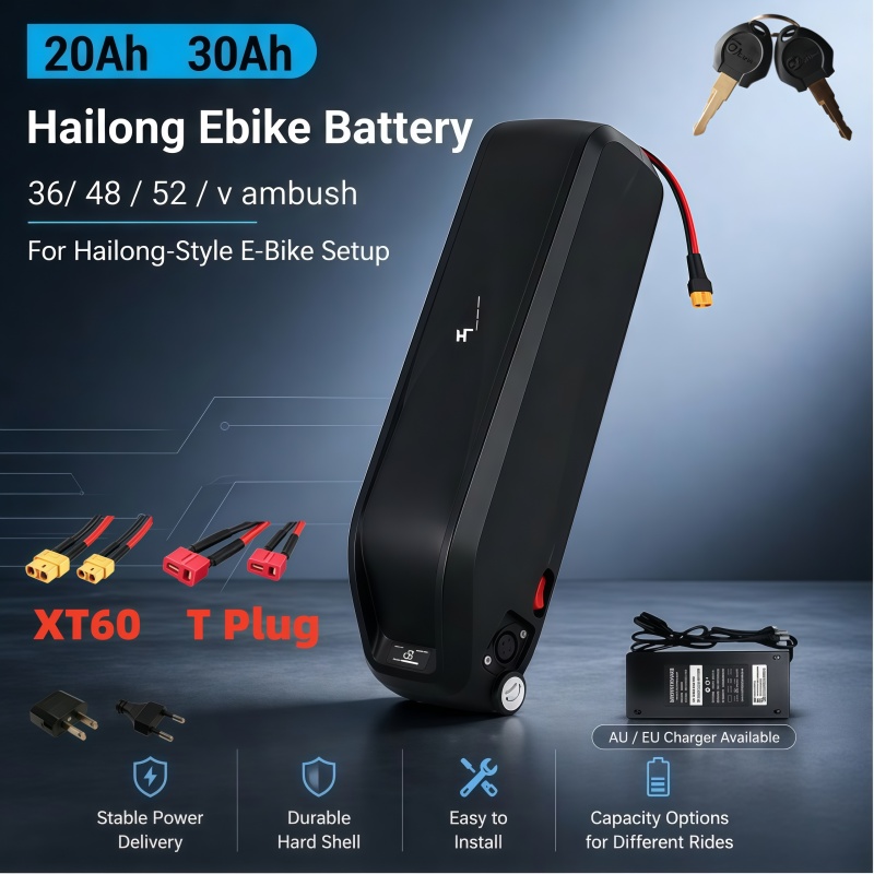 Ebike Battery 48V 20Ah Hailong - Bateria Hailong Versátil, Multi-Voltagem 36V 48V