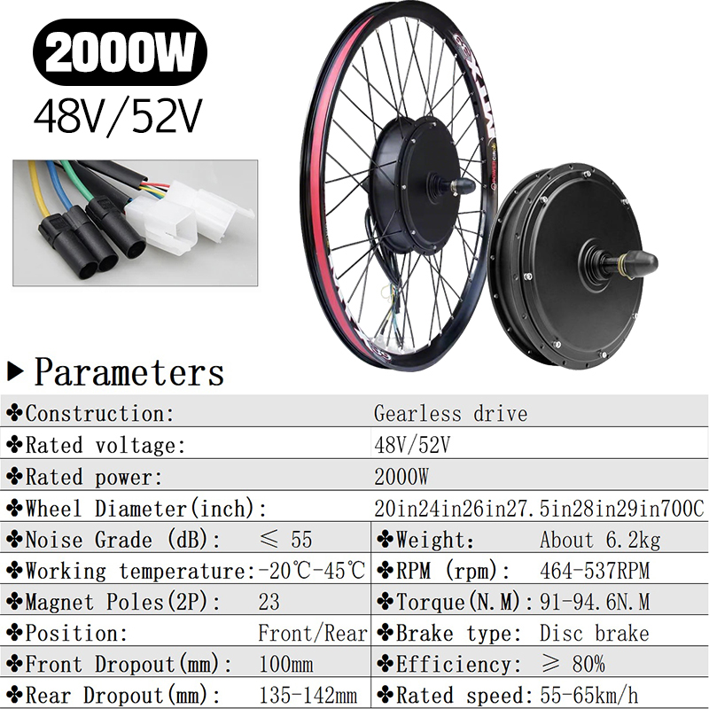 Kit para Bicicleta Elétrica 72 - 72V 5000W Hub Motor Kit avaliação e preço